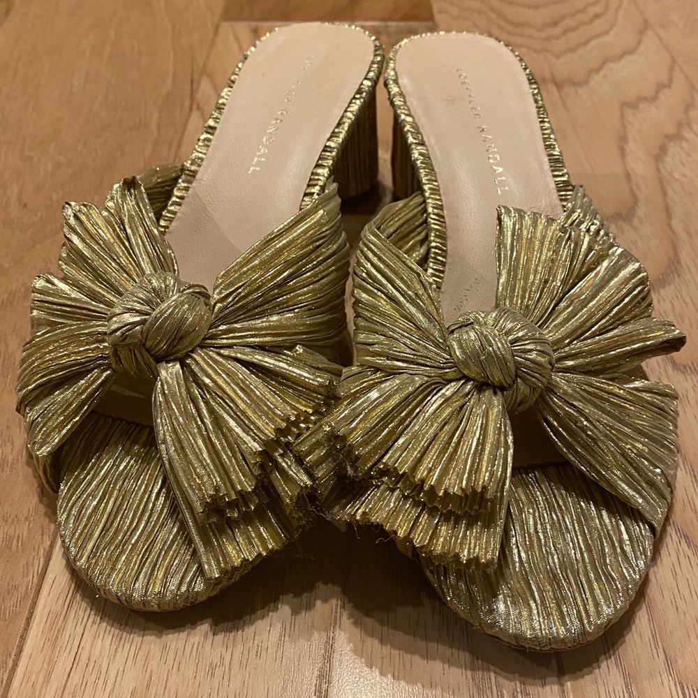 Loeffler Randall Emilia Pleated Knot Slide Sandals